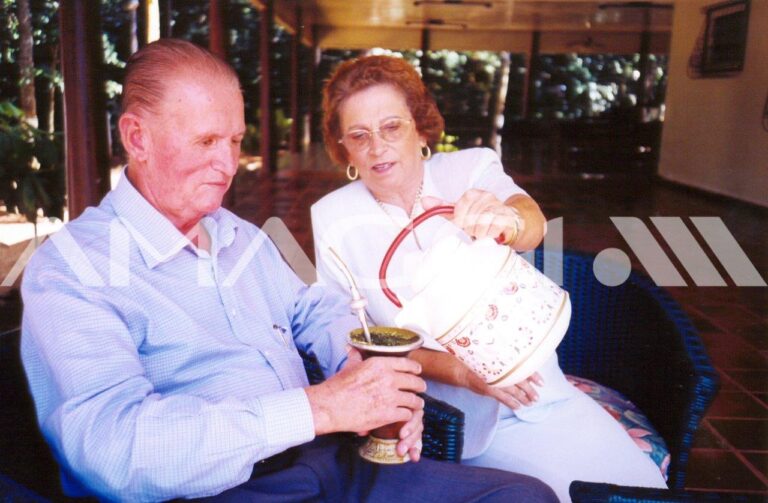 André e Lucia Maggi, já em Mato Grosso, em 2001, mesmo ano do falecimento do fundador.