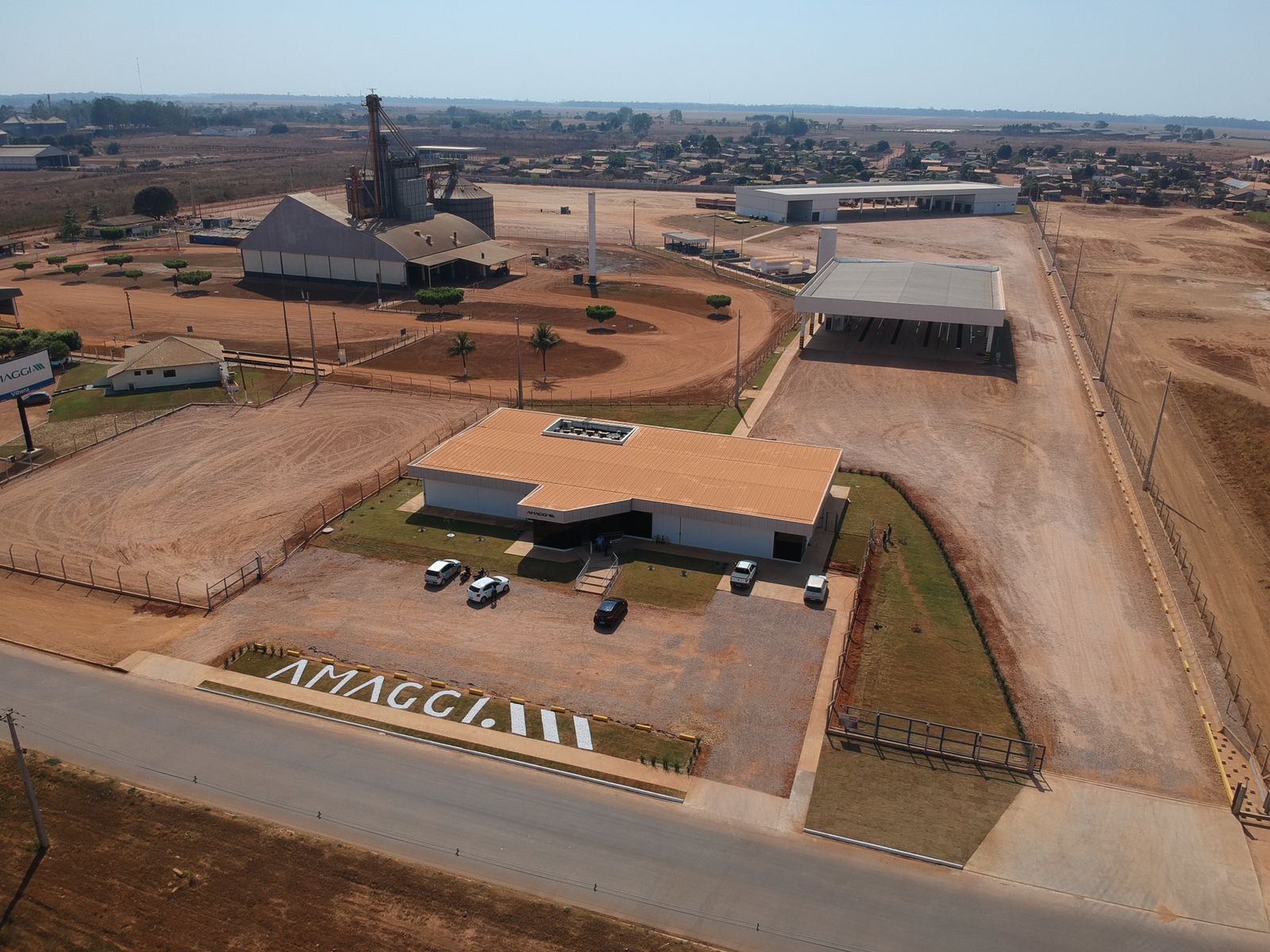 Aerial view of the new AMAGGI road fleet operations base in Vilhena (RO)