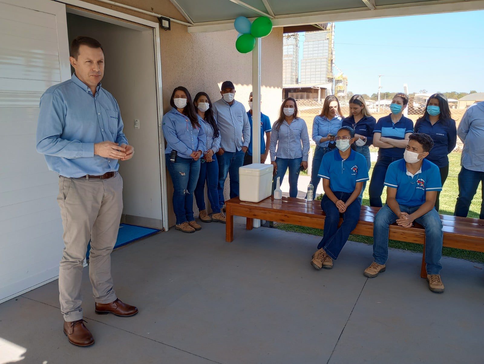 Gerente Regional de Produção, Wagner De Ré, durante inauguração da cabine de telemedicina na Fazenda Tanguro